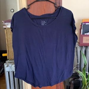 Navy blue open neck shirt